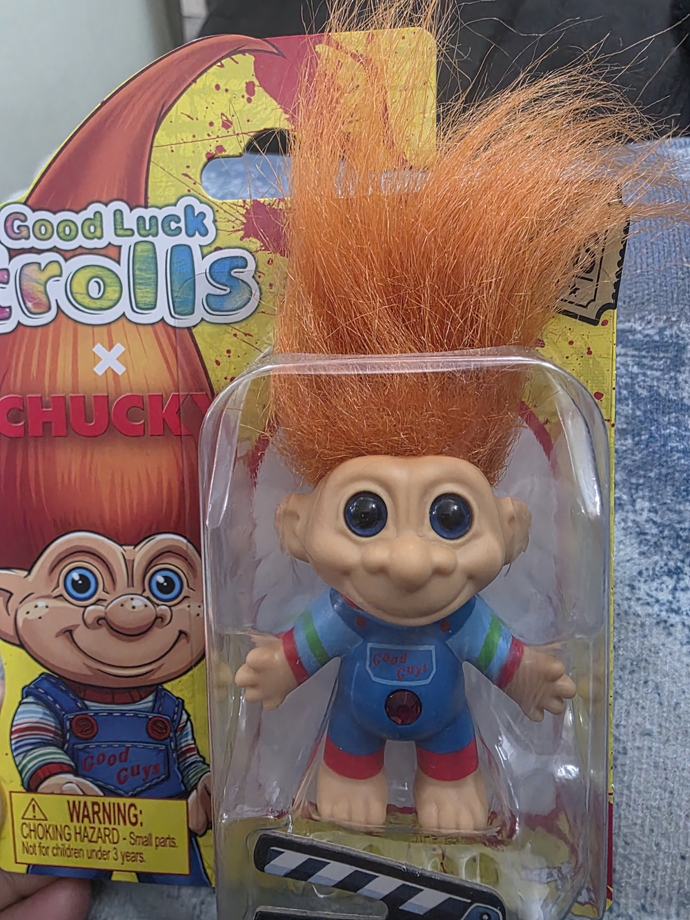 Trolls x Chucky Orange Hair Collectible Troll Figure - Blue Outfit - Picture 2 of 3